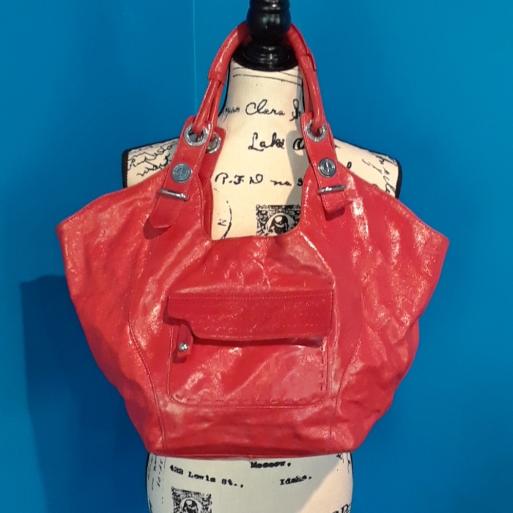 Donald J. Pliner Patent Leather Shoulder Bag